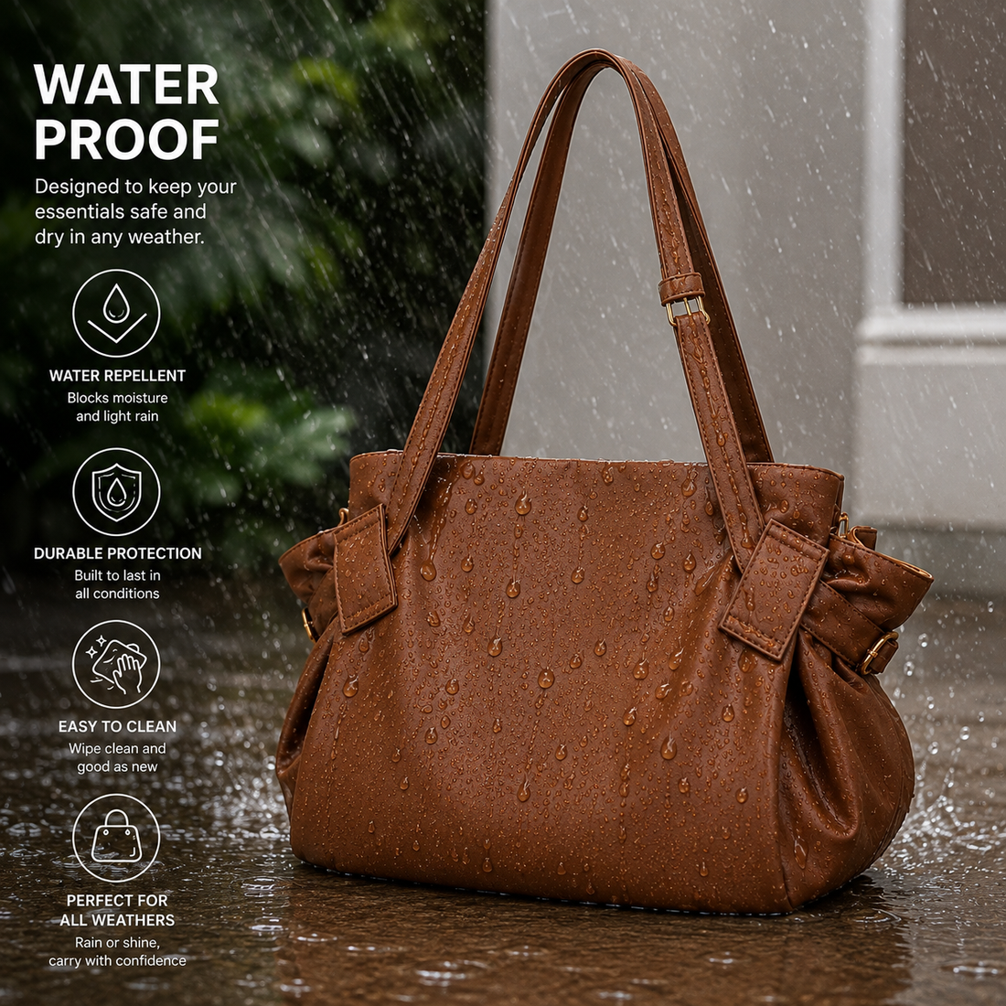Elegant Waterproof 3-in-1 Convertible Tote Bag