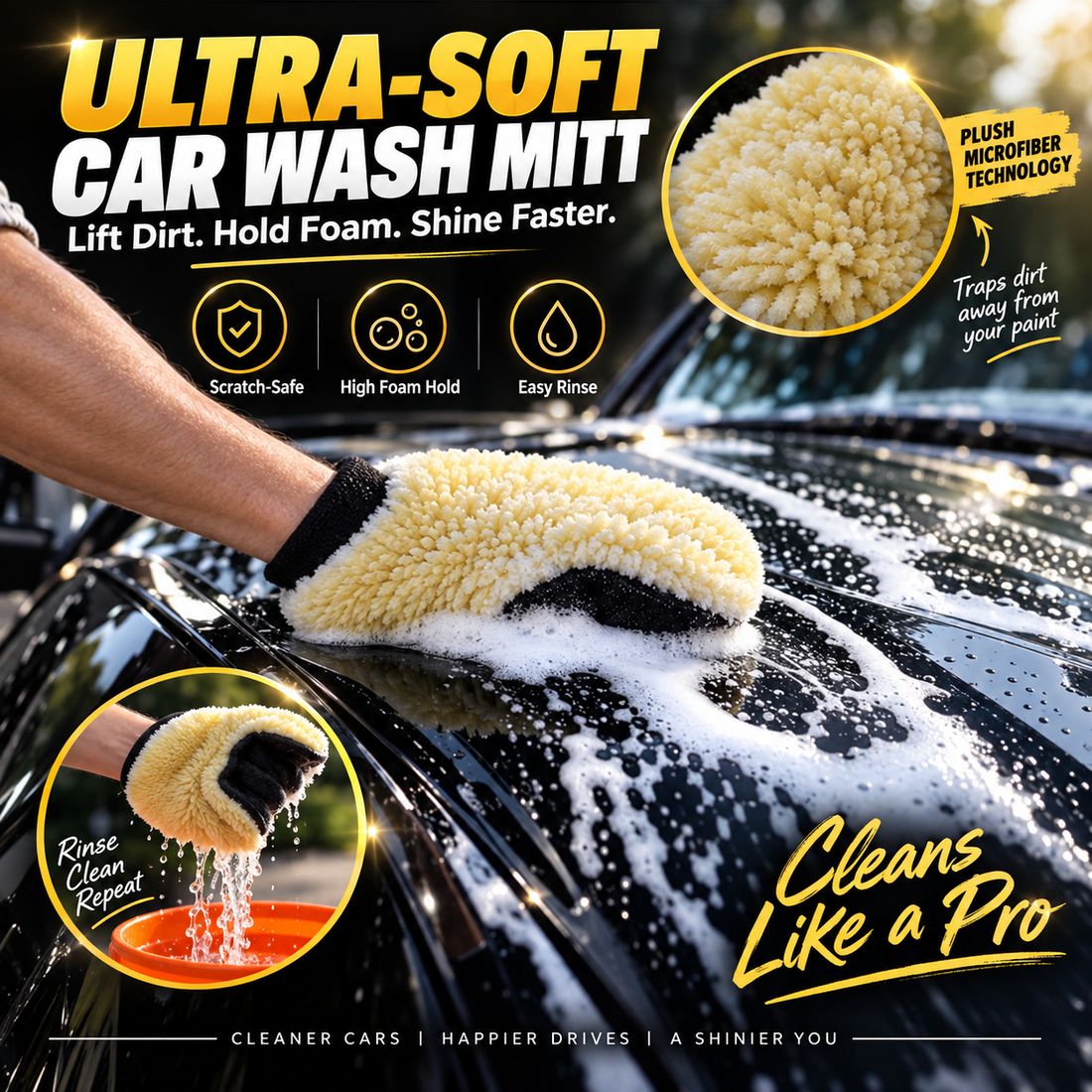 ProShine Microfiber Car Wash Mitt